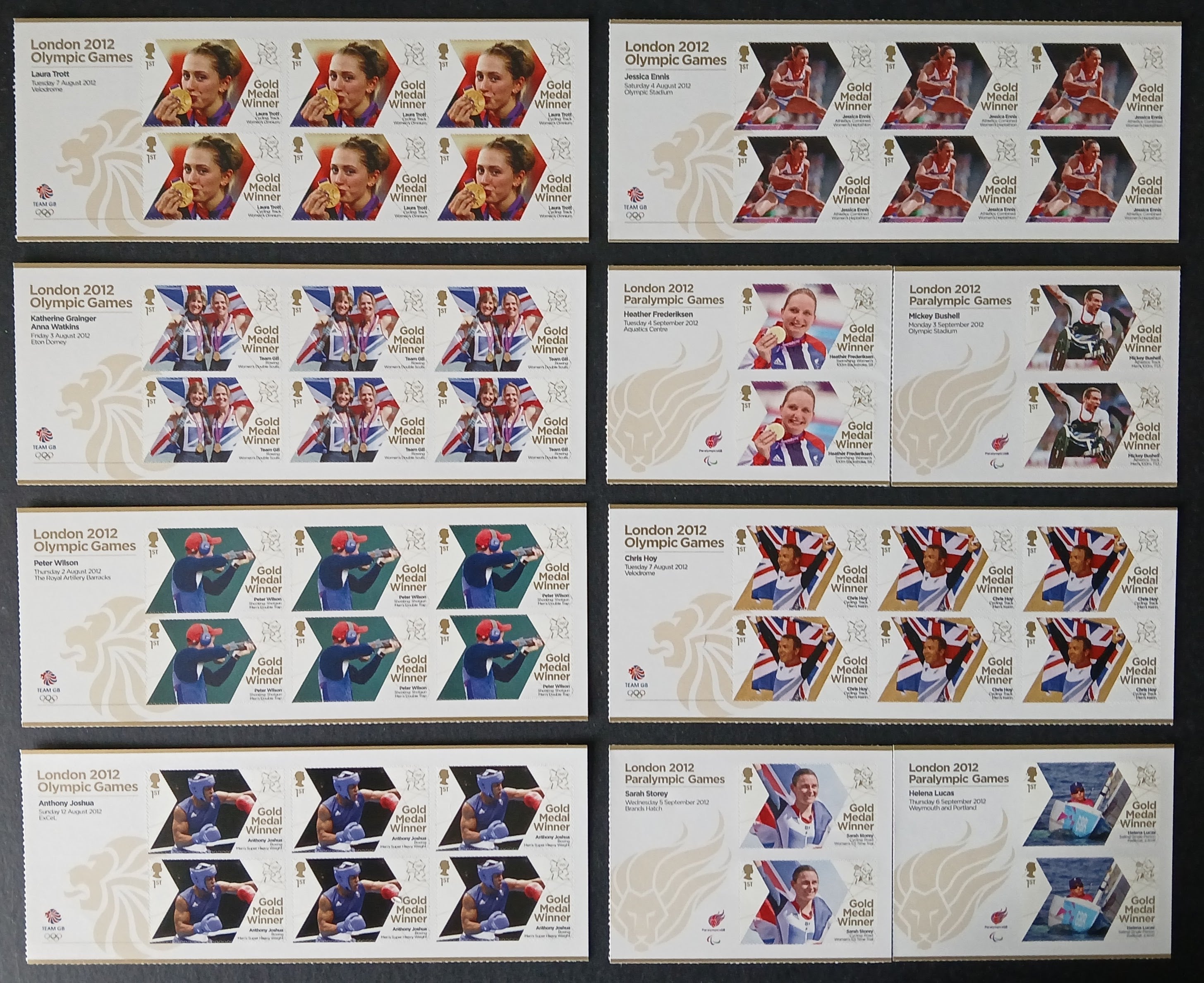 1st Class Letter x 100, 2012 Olympic and Paralympic Games, Self-adhesive Stamps - Save 48%