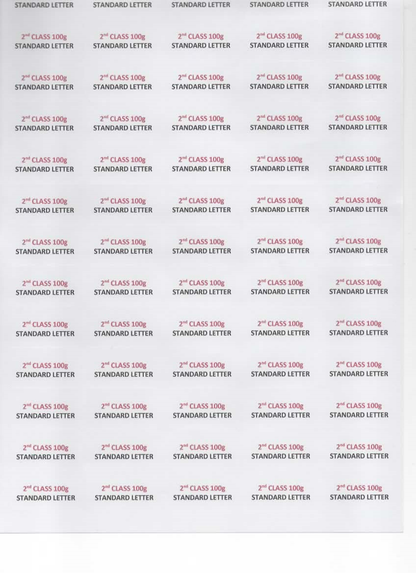 91p File 2nd Class Standard Letter Labels (A4 Sheet) - Value 91p - Save up to 3 ...